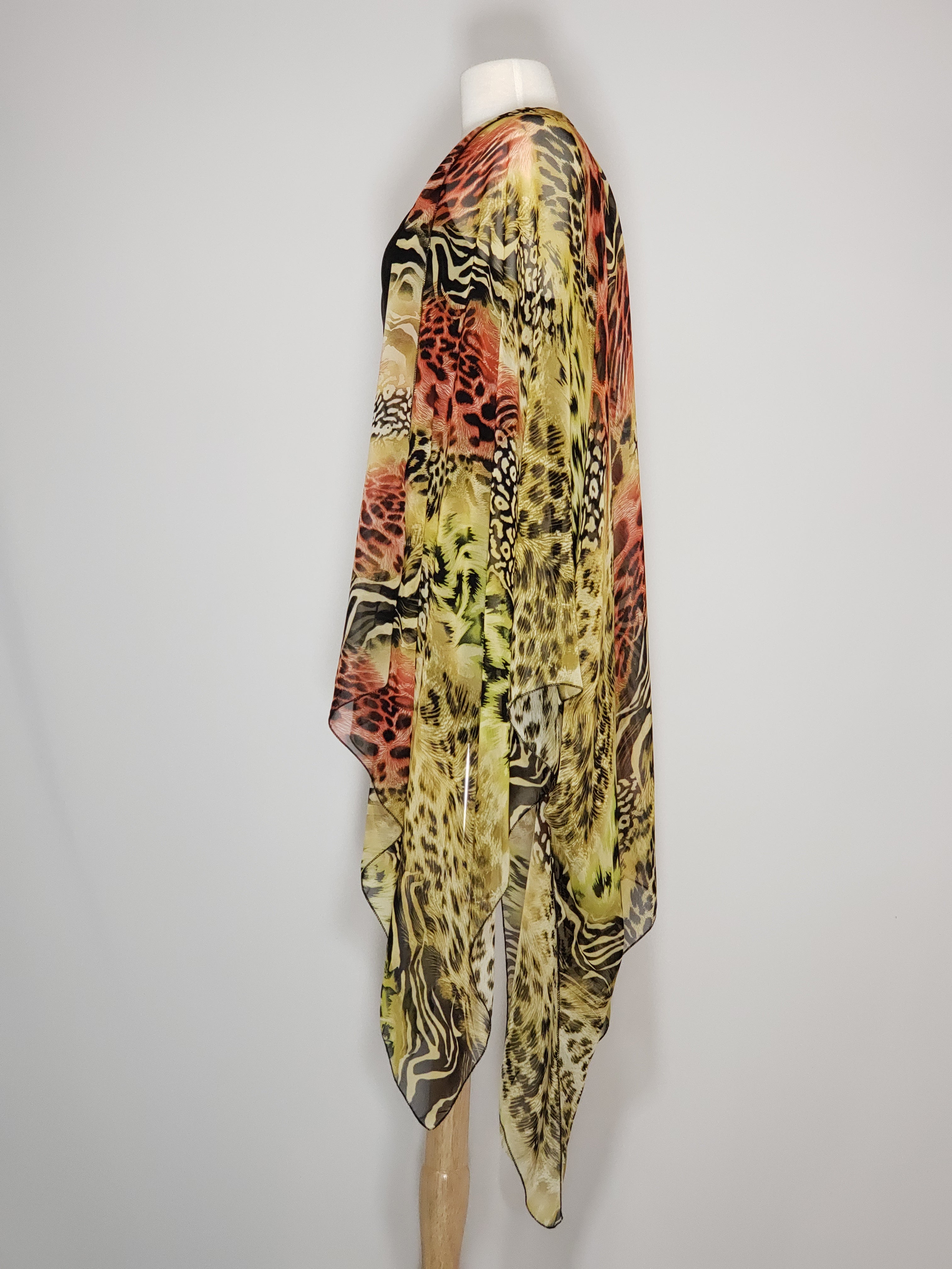 Kimono- Leopard, Brown, Black, Orange