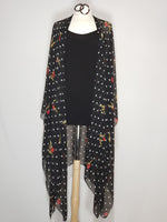 Load image into Gallery viewer, Kimono- Black W/ White Polka Dots
