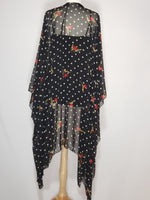 Load image into Gallery viewer, Kimono- Black W/ White Polka Dots
