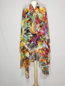 Sheer High Low- Multi-Colored Orange, Purple, Pink, Black, Green