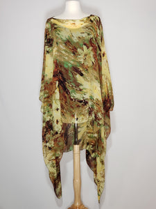 Sheer High Low- Green, Olive, Brown