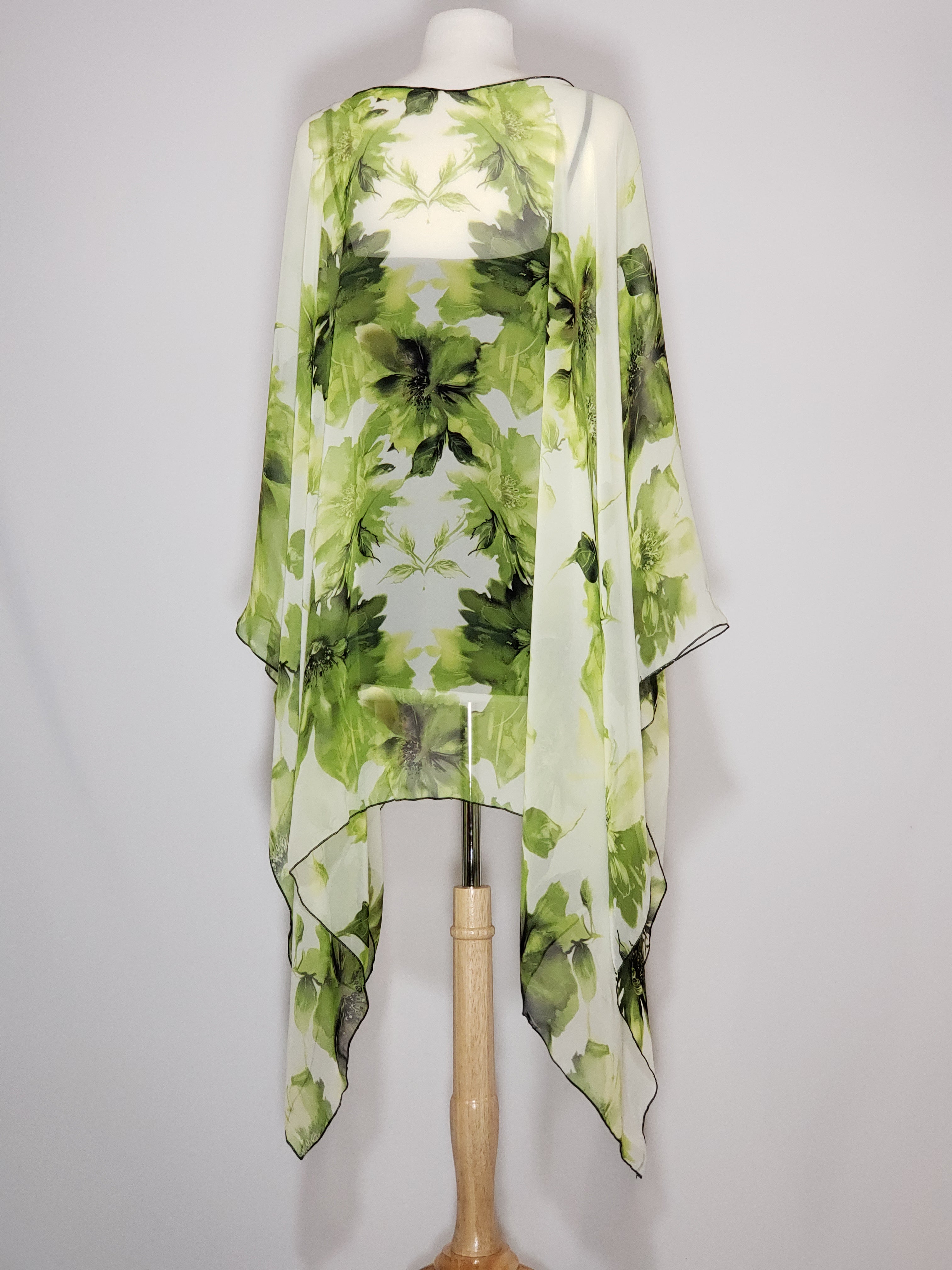 Sheer High Low- Green, Olive, Cream