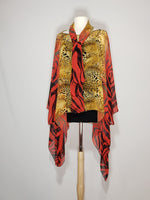 Load image into Gallery viewer, Sheer High Low- Zebra, Leopard, Black, Gold
