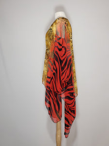 Sheer High Low- Zebra, Leopard, Black, Gold