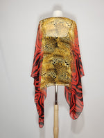 Load image into Gallery viewer, Sheer High Low- Zebra, Leopard, Black, Gold

