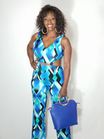 Load image into Gallery viewer, Jump Suit- Blue (Pattern)
