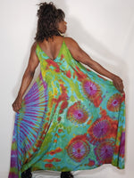 Load image into Gallery viewer, Tie Dye Maxi Dress- Teal, Red, Green, Purple

