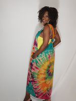 Load image into Gallery viewer, Tie Dye Racer Back Dress- Yellow, Green, Teal, Purple
