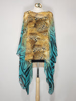 Load image into Gallery viewer, Sheer High Low- Zebra, Leopard, Black, Gold
