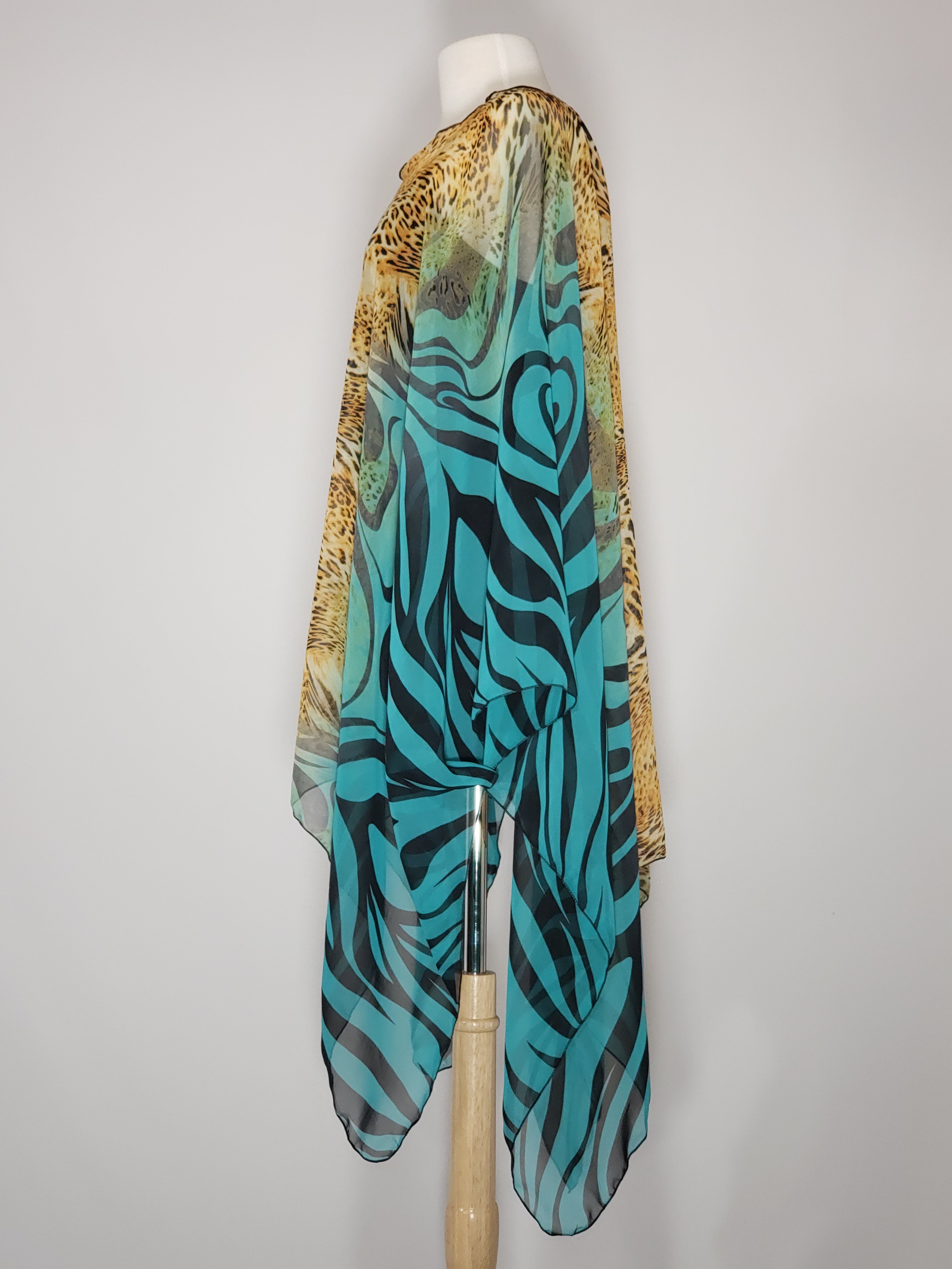 Sheer High Low- Zebra, Leopard, Black, Gold
