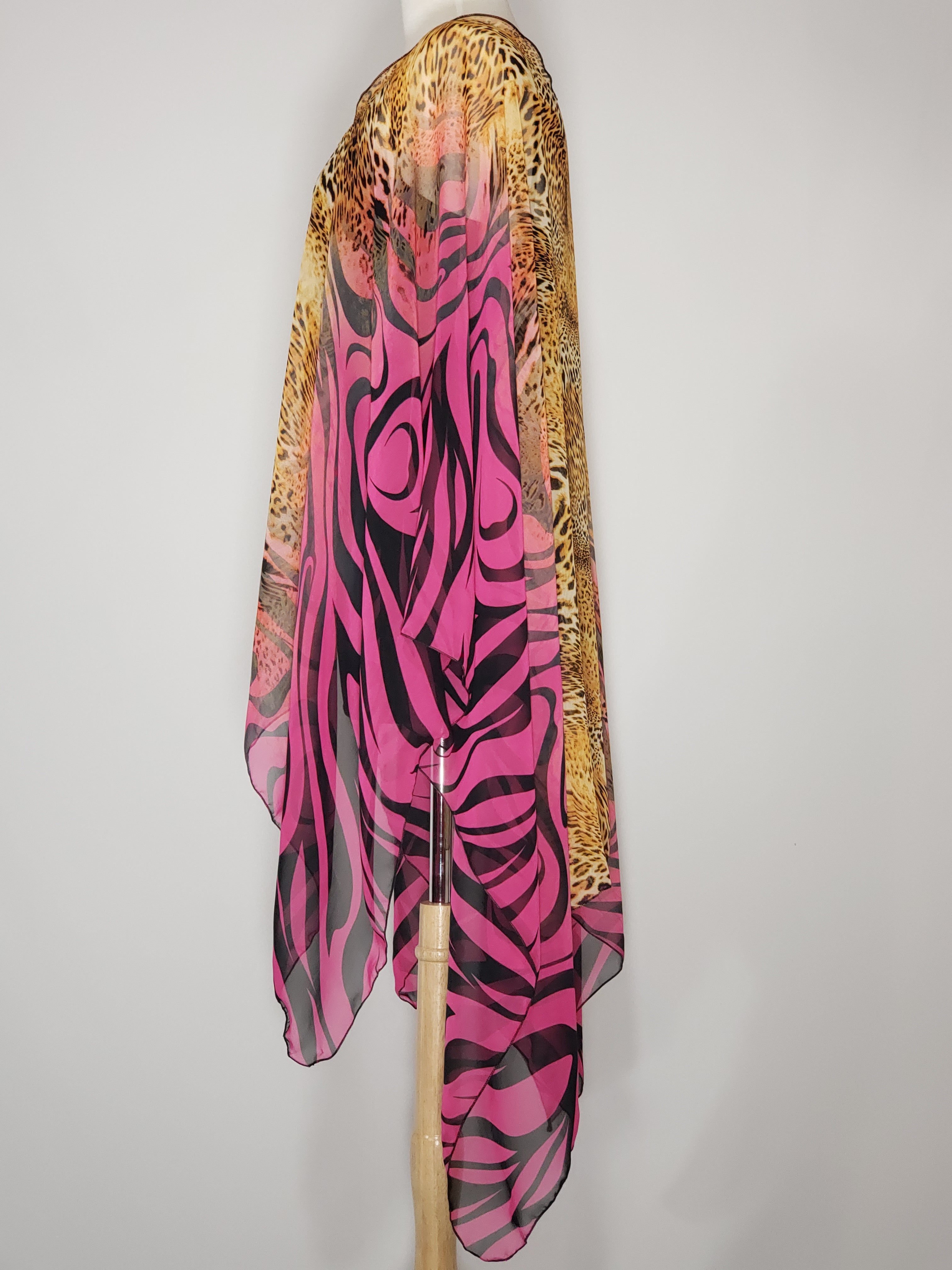 Sheer High Low- Zebra, Leopard, Black, Gold