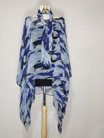 Load image into Gallery viewer, Sheer High Low- Blue, Black Camo
