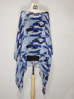 Load image into Gallery viewer, Sheer High Low- Blue, Black Camo
