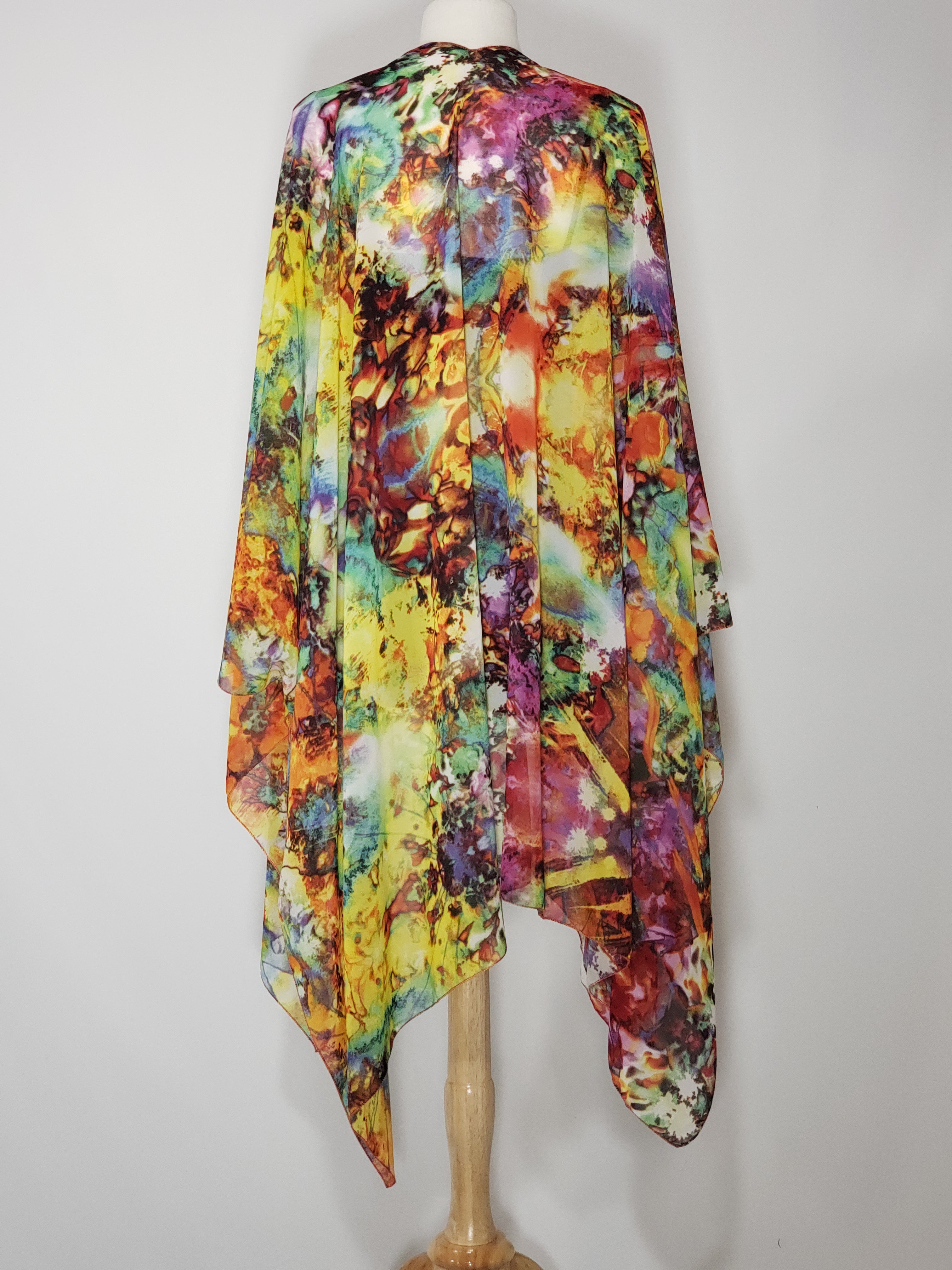 Kimono- Multi-Colored Orange, Purple, Pink, Black, Green