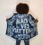 Load image into Gallery viewer, &quot;BLACK LIVES MATTER&quot; Hand Bleached Women&#39;s Denim Jacket
