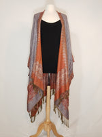 Load image into Gallery viewer, Rust &amp; Grey Paisley V-Wrap

