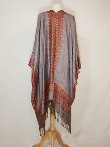 Rust & Grey Paisley V-Wrap