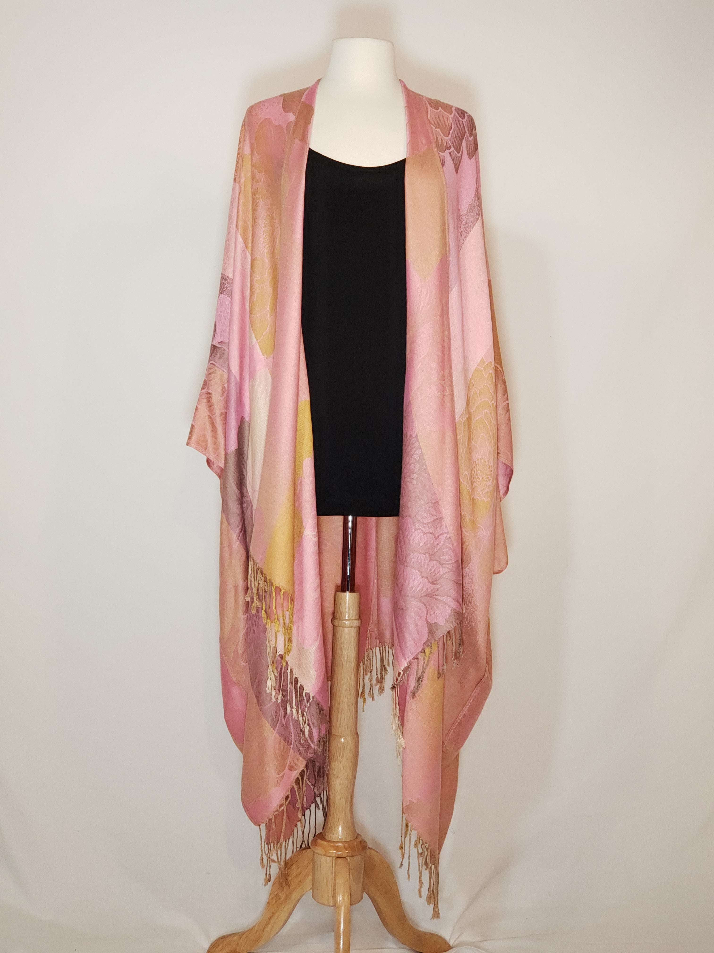 Pink & Gold Floral V-Wrap
