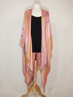 Load image into Gallery viewer, Pink &amp; Gold Floral V-Wrap
