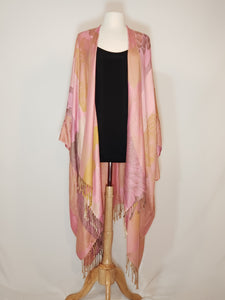 Pink & Gold Floral V-Wrap