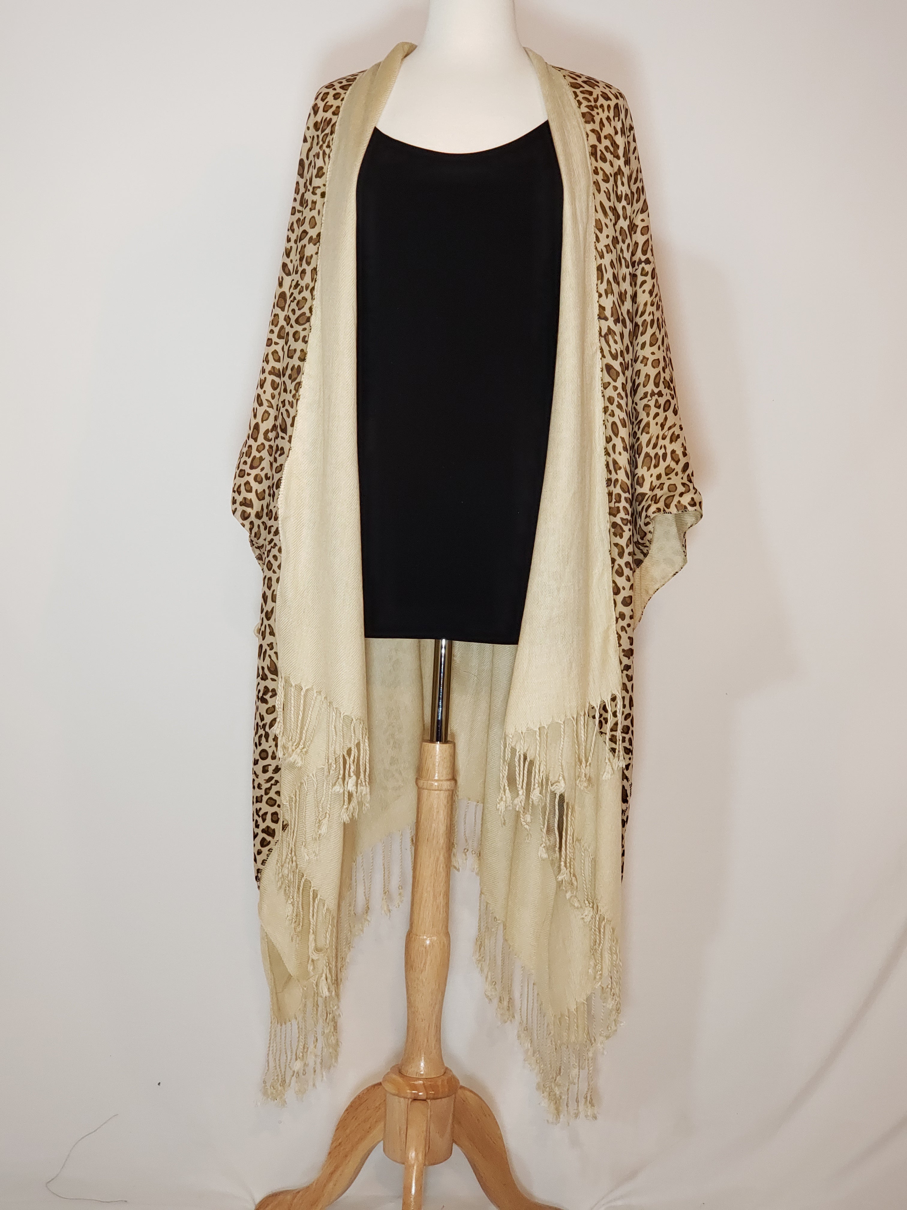 Leopard & Beige V-Wrap