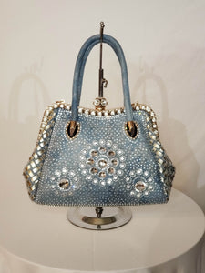 Denim Purse Starburst Stones