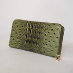 Load image into Gallery viewer, Olive Green Ostrich Vegan Leather Handbag
