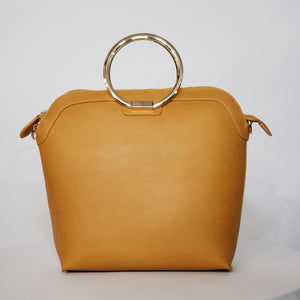 Mustard Vegan Leather Handbag (2 piece set)