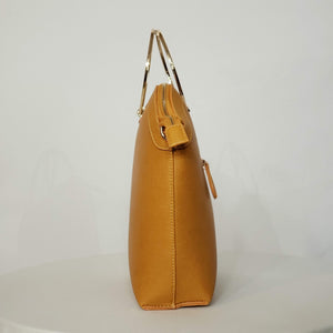 Mustard Vegan Leather Handbag (2 piece set)