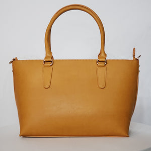 Mustard Vegan Leather Handbag (2 piece set)