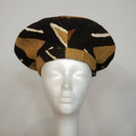 Load image into Gallery viewer, Black &amp; Beige Mudcloth Beret
