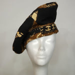 Load image into Gallery viewer, Black &amp; Brown Mudcloth Beret
