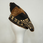 Load image into Gallery viewer, Black &amp; Brown Mudcloth Beret
