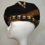 Load image into Gallery viewer, Black &amp; Brown Mudcloth Beret
