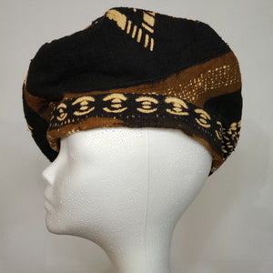 Black & Brown Mudcloth Beret