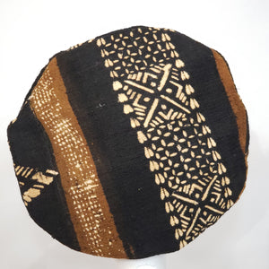 Black & Brown Mudcloth Beret