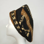 Load image into Gallery viewer, Black &amp; Brown Mudcloth Beret
