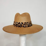 Load image into Gallery viewer, Straw Hat With Leopard Trim

