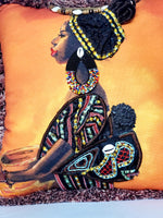 Load image into Gallery viewer, Decorative Pillow- African Woman Carrying Baby
