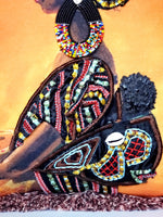 Load image into Gallery viewer, Decorative Pillow- African Woman Carrying Baby

