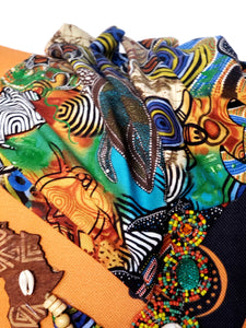 Decorative Pillow- African Woman Rich Orange Multi-Colored Wrap