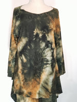 Load image into Gallery viewer, Olive Green &amp; Mustard Tie Dye Mermaid Dress Set.

