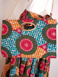 Green, Blue, Red & Mango Colored African Ankara Pant Set
