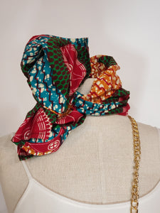 Green, Blue, Red & Mango Colored African Ankara Pant Set