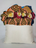 Load image into Gallery viewer, Decorative Pillow- Beautiful Woman Multi-Color Ankara African Bow Head Wrap
