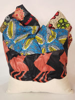 Load image into Gallery viewer, Decorative Pillow- Beautiful Woman Multi-Color Ankara Bow Head Wrap
