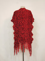 Load image into Gallery viewer, Red Leopard Knit V-Wrap
