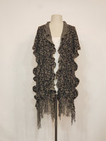 Load image into Gallery viewer, Smoke Grey &amp; Black Leopard Knit V-Wrap
