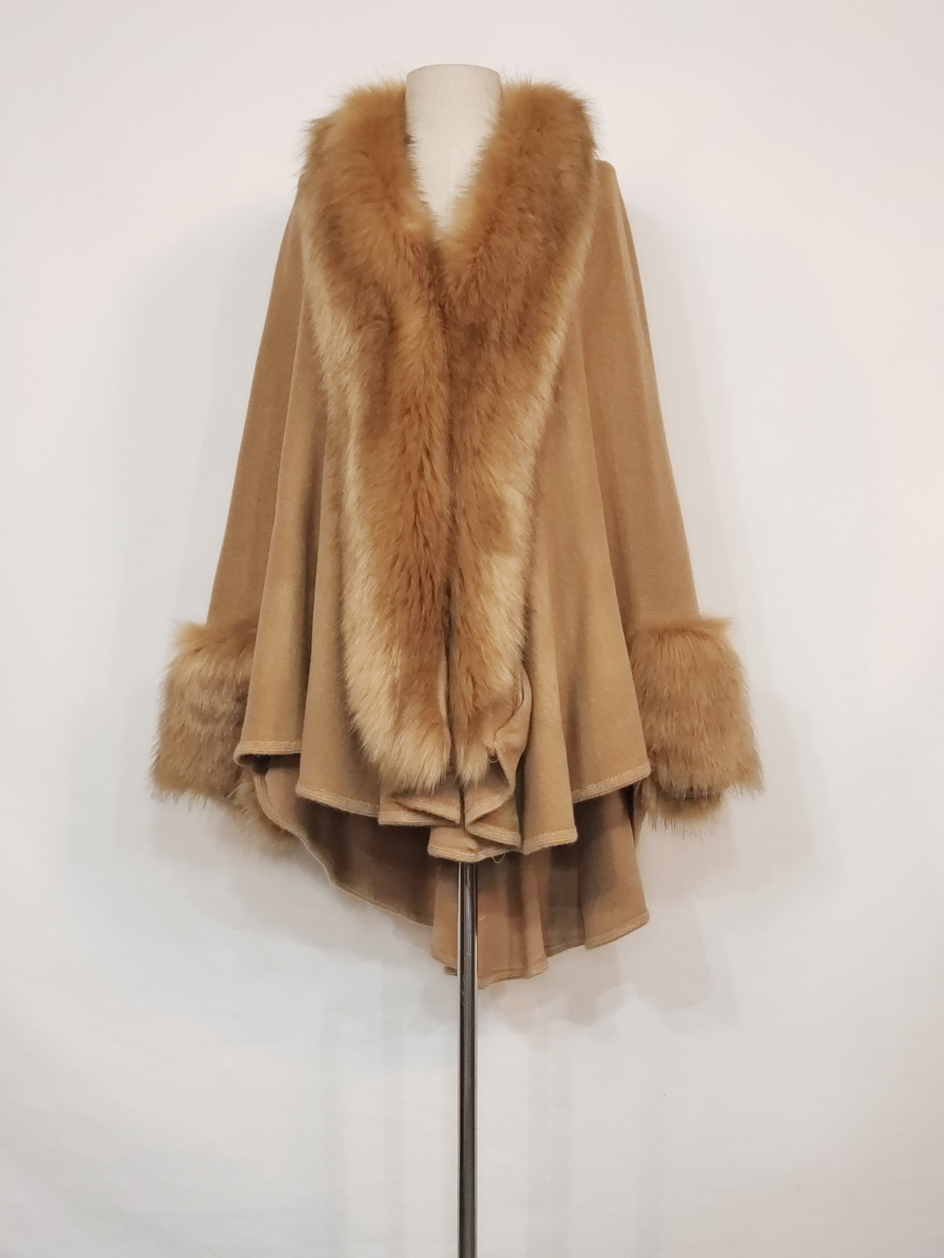 Camel Colored Fashion Fur Sweater