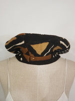 Load image into Gallery viewer, Black, Brown &amp; Beige Mudcloth Beret
